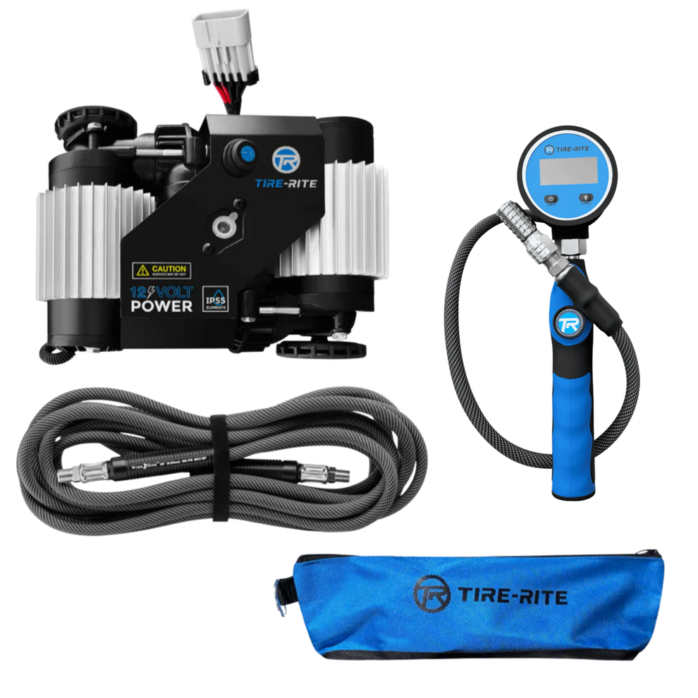 Cool Rite Protable Compressor TIRE-RITE BUNDLE (12v On-Board Twin Air Compressor + Gear) – LOST HIWAY