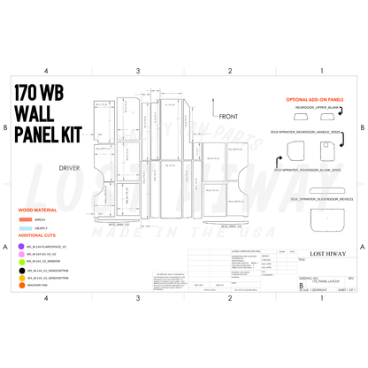 HIGH ROOF WALL PANELS (UN-UPHOLSTERED)