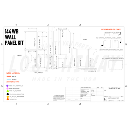 HIGH ROOF WALL PANELS (UN-UPHOLSTERED)