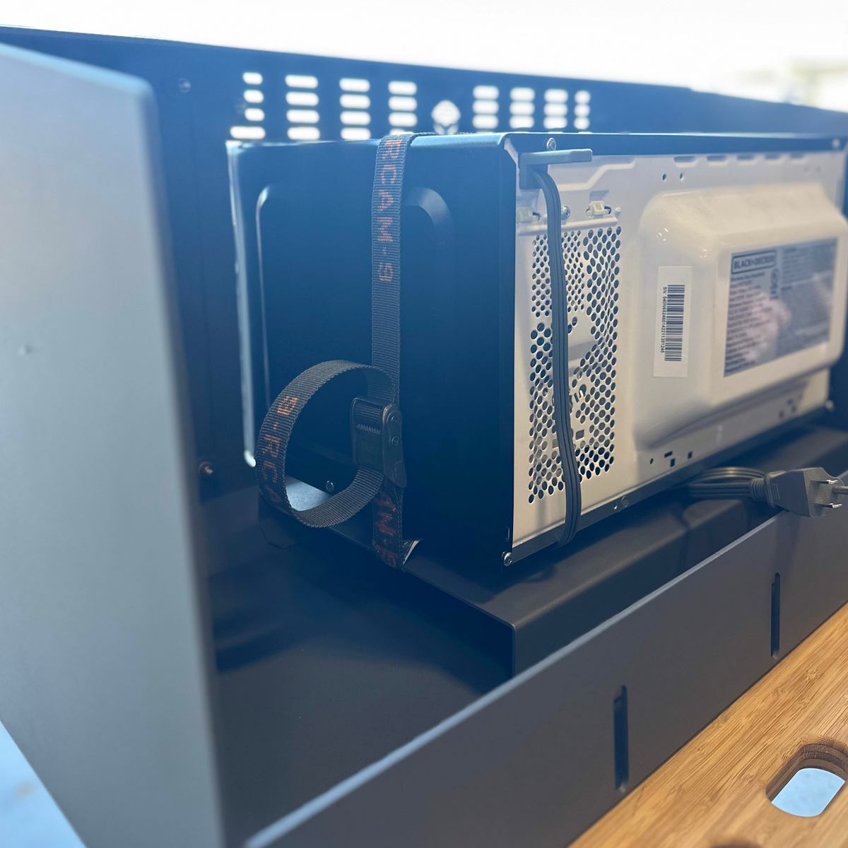 Van Microwave Cabinet | Built-In Van Kitchen Storage | Lost Hiway ...